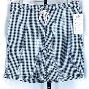 Trunks Surf and Swim Co Men Swim Trunks Blue White Swami Board Shorts Sz XL